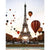 Paint By Numbers Eiffel Tower Hot Air Balloon Daybreak