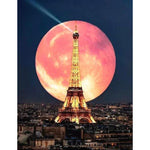 paint by numbers eiffel tower and full moon