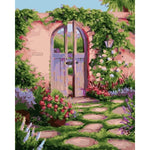 Flowered Garden Door - Paint By Numbers Flowers