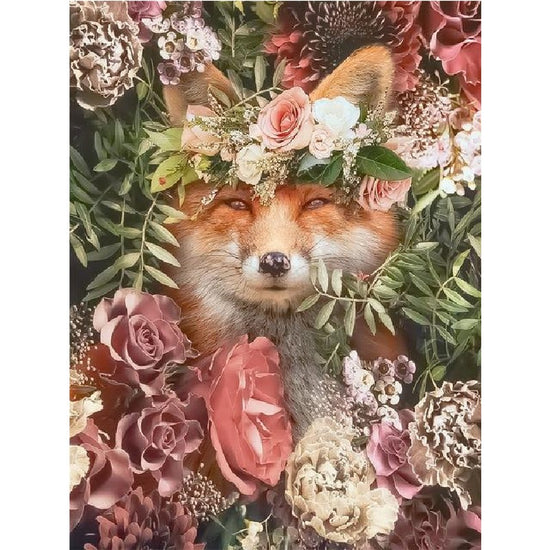 Fox With Flower Wreath