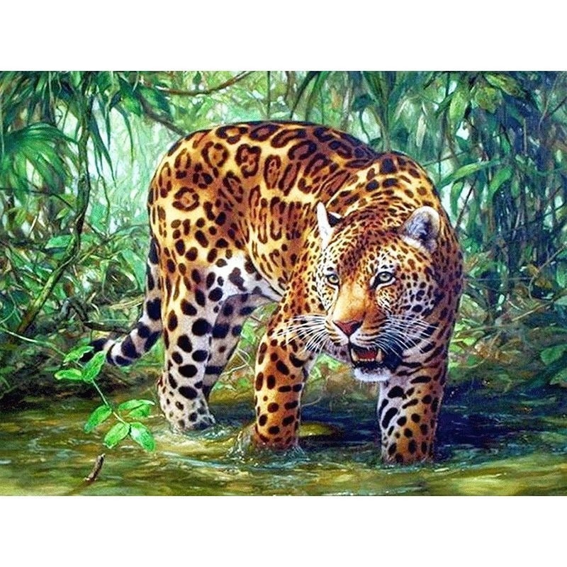 Paint By Numbers Panther On Hunting