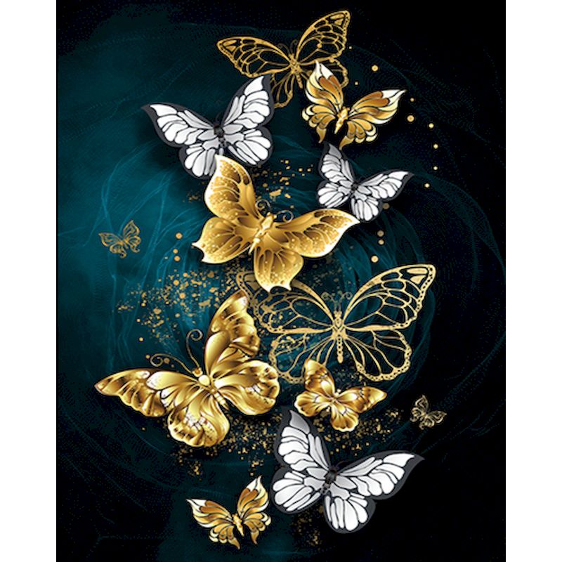 Paint By Numbers Golden Butterflies