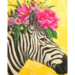 Paint By Numbers Zebra With Flowers Crown