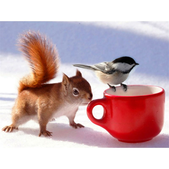 Paint By Numbers Squirrel And Red Cup