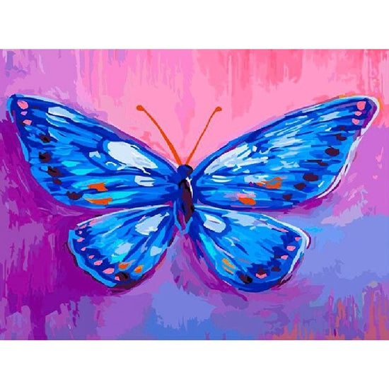Paint By Numbers Blue And Pink Butterfly
