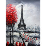 Paint By Numbers Eiffel Tower And Red Tree