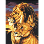 Paint By Numbers Lion And A Lioness