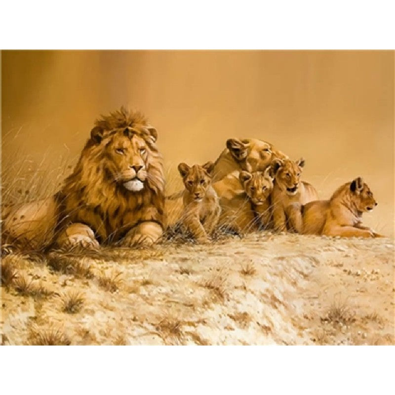 Paint By Numbers Lion Family