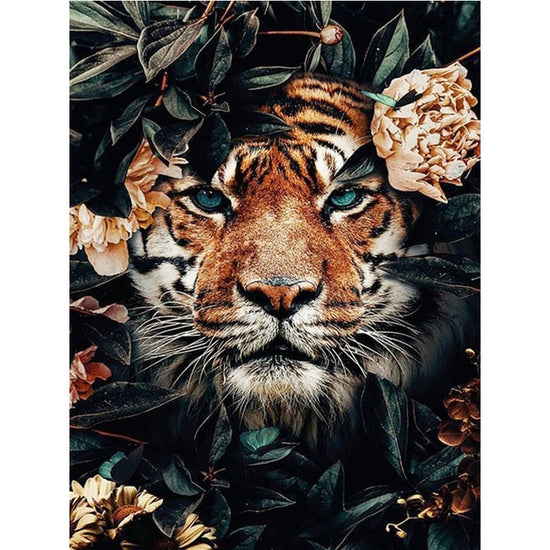 Paint By Numbers Tiger In Foliage
