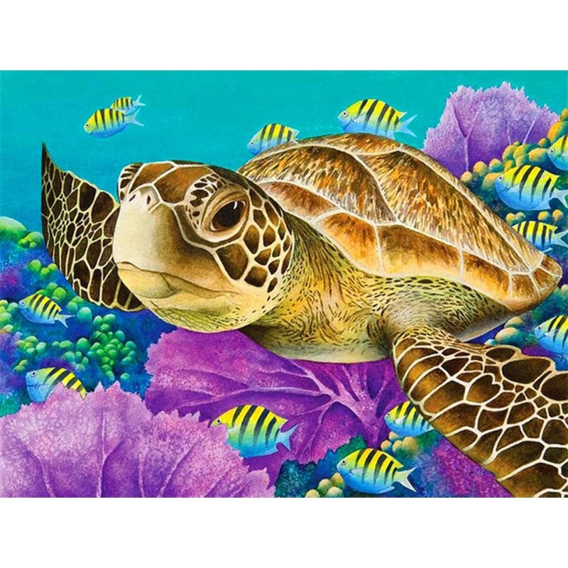 Paint By Numbers Turtle In Tropical Ocean