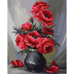Paint By Numbers Red Poppies