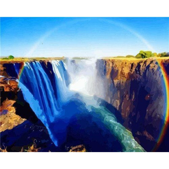 Paint By Numbers Waterfall Rainbow