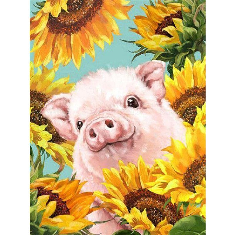 Paint By Numbers Sunflowers And Pigs