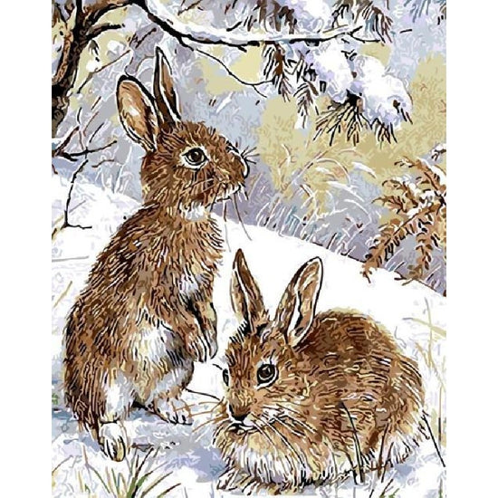 Paint By Number Rabbits In Forest