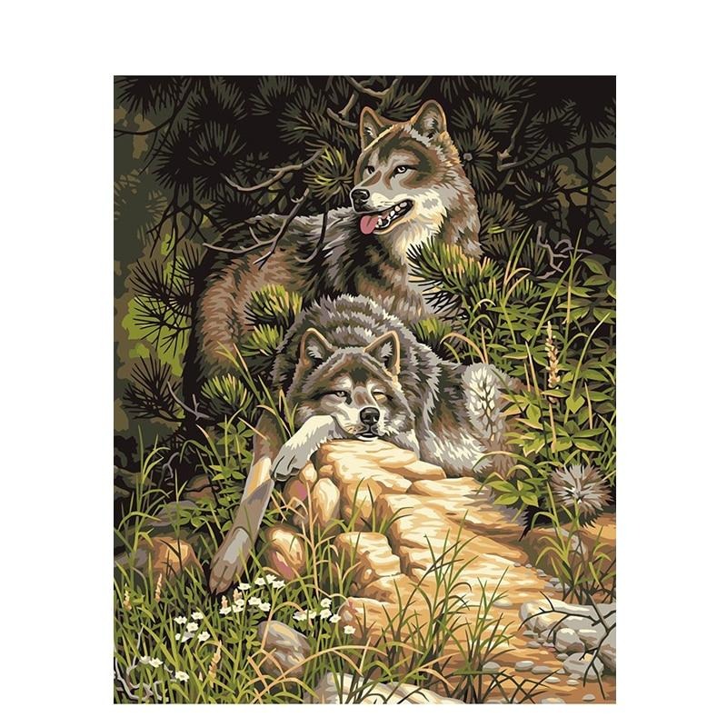 Alpha couple - Paint By Numbers Wolf