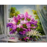 Flower Arrangement In Front Of A Window - Paint By Numbers Flowers