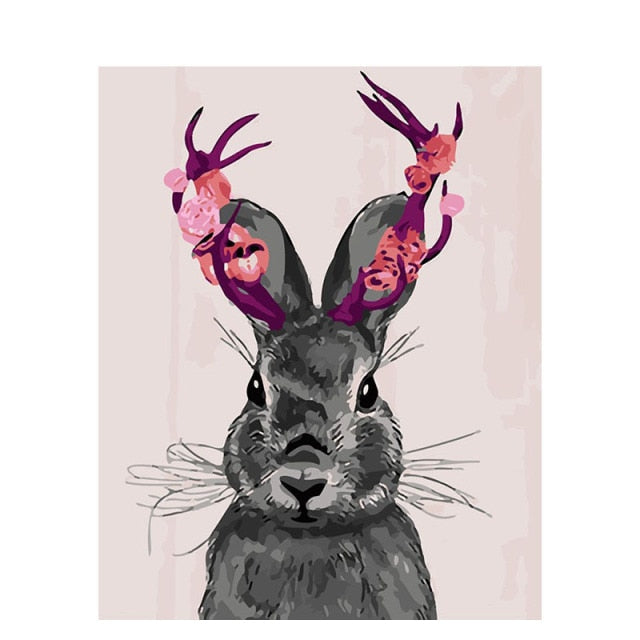 Paint By Number Rabbit Antlers
