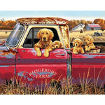 Paint By Numbers Dogs On Pick Up