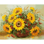 Paint By Numbers Sunflowers And Red Flowers