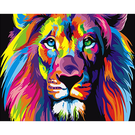 Paint By Numbers Rainbow Lion