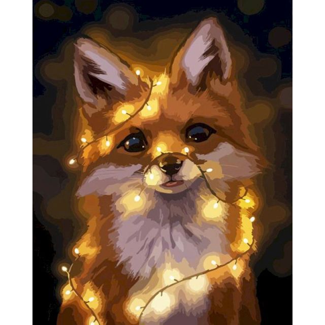 Paint By Numbers Fox In Lights