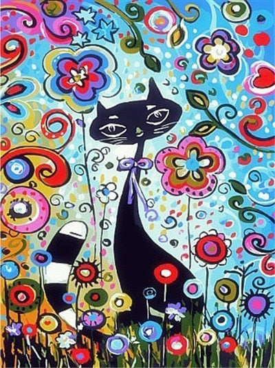 Abstract Black Cat