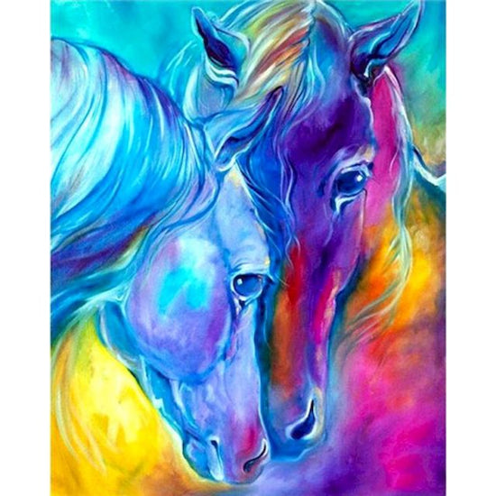 Two Abstract Horse Paint By Numbers