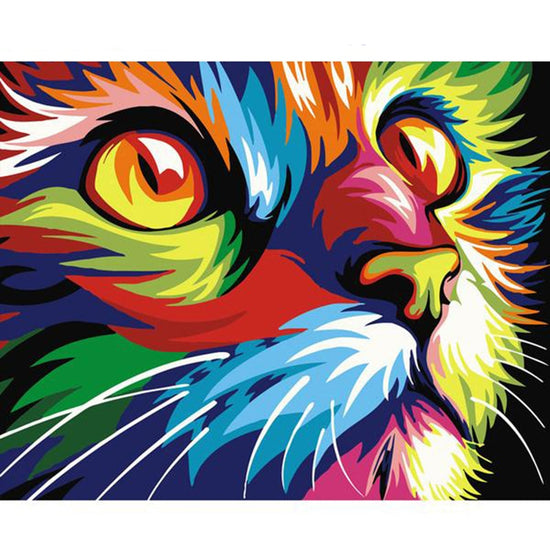 Paint by numbers rainbow cat