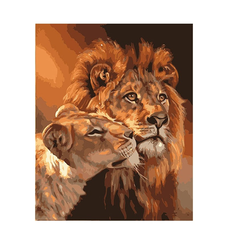 Paint By Numbers Lion And Lioness