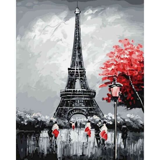 Paint By Numbers Eiffel Tower Black And White