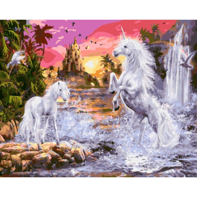 Unicorn in paradise - Paint By Numbers Unicorn