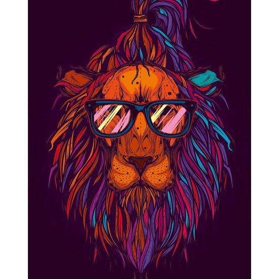 Paint By Numbers Hipster Lion