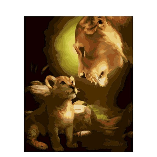 Paint By Numbers Lioness And Cub