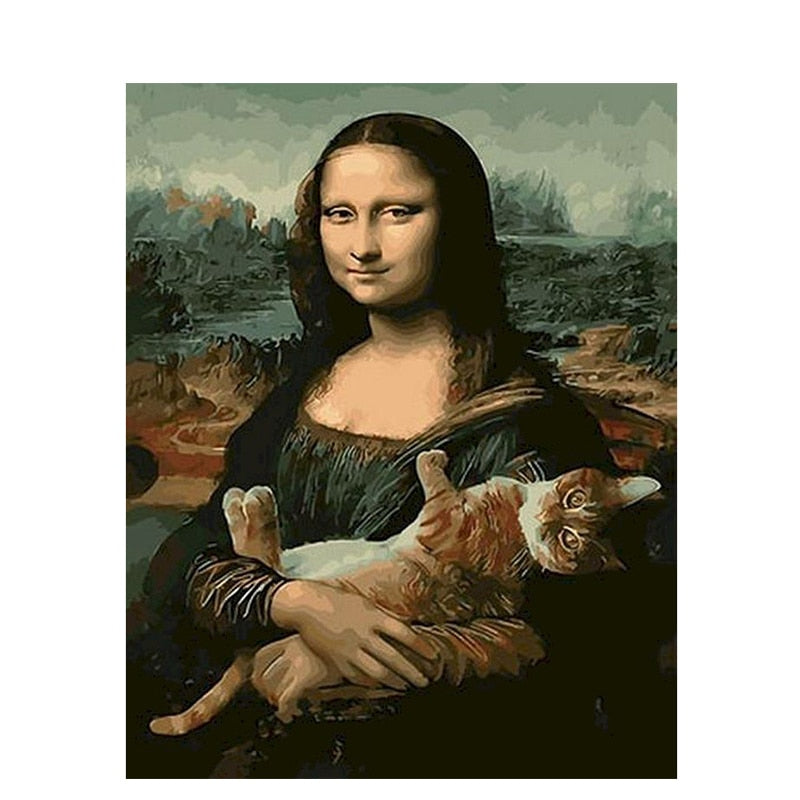 Paint By Numbers Mona Lisa With Cats