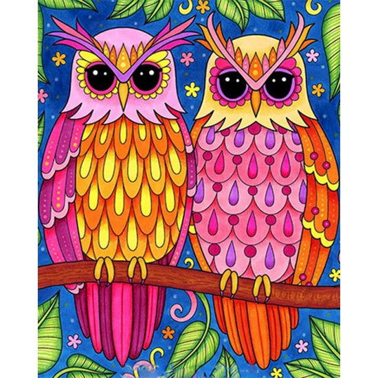 Paint By Numbers Two Pink Owl