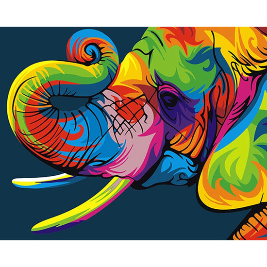 Paint By Numbers Colorful Elephant