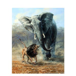 Paint By Numbers Elephant Vs Lion