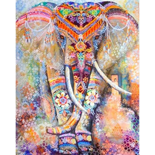 Paint By Numbers Indian Colored Elephant