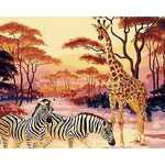 Giraffe in a savanna - Paint By Numbers Giraffe