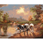 Paint By Numbers Cow Painting