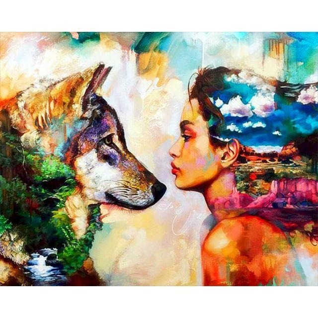 Girl And Wolf Paint By Numbers
