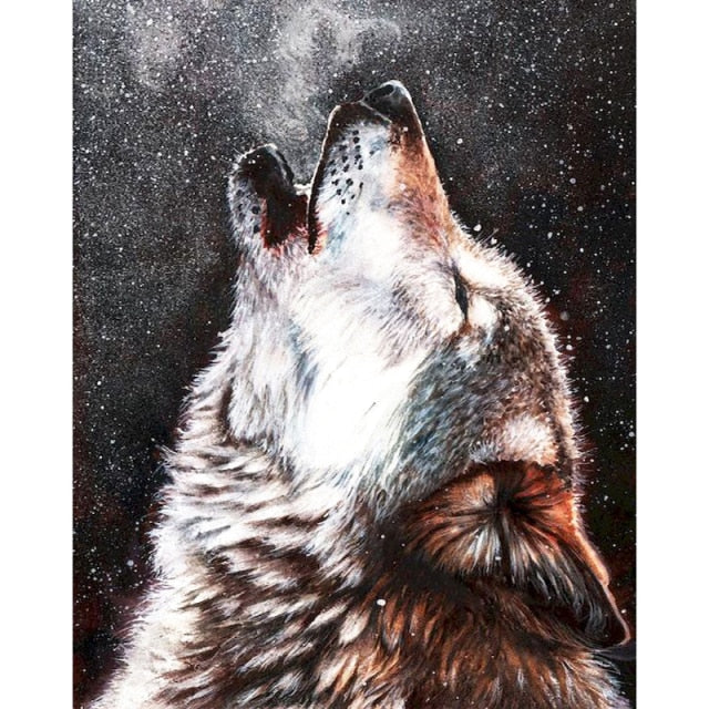 Paint By Numbers Howling Wolf