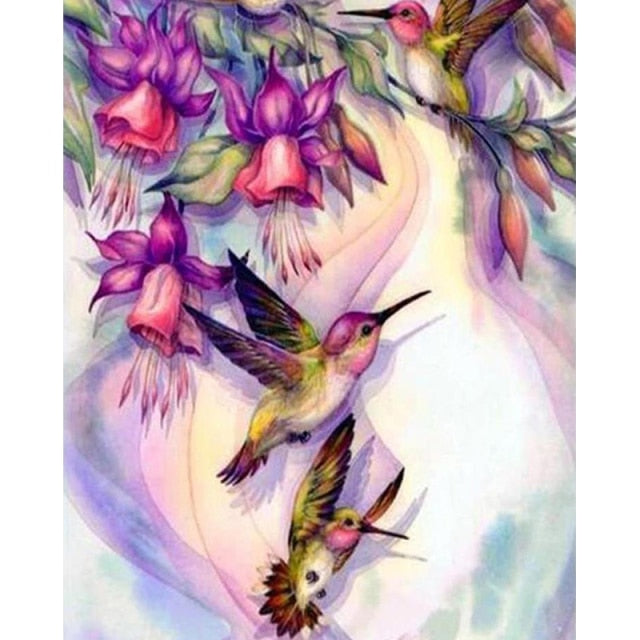 Paint By Numbers Hummingbird Couple
