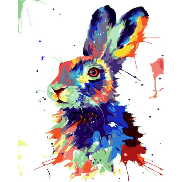 Paint by Numbers Kit for Kids Ages 8-12 - Rabbit Animal Cute Bunny - Canvas  Oil Painting Kit for Kids and Adults Suitable for Bedroom Office- Arts