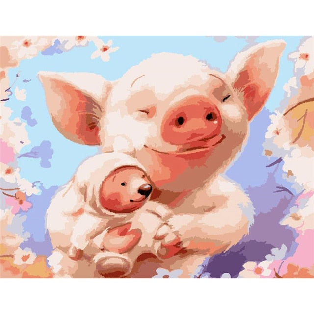 Babysitter Pig - Paint By Numbers Pig