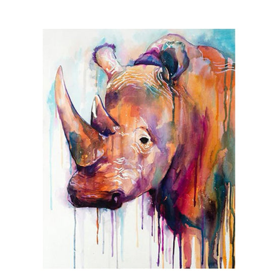 Paint By Numbers Rhinoceros Head