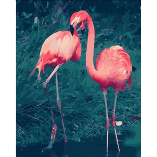 Pair of Pink Flamingo - Paint By Numbers Flamingo
