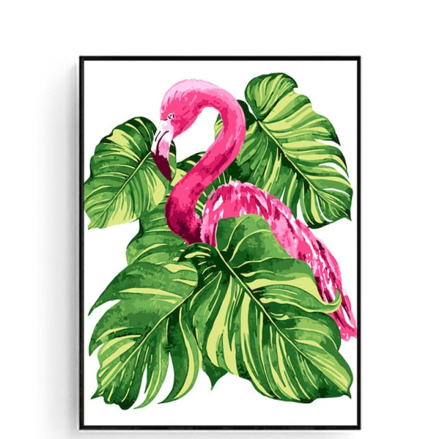 Paint By Numbers Flamingo Vegetal