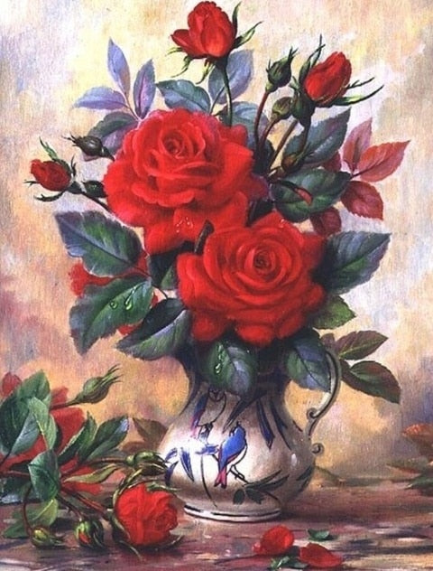 絵画 Ruby-red Flowers RED FLOWER - Original Painting – Shop Britto