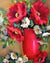 Flower Bouquet In A Red Vase